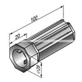 1110200 -  KU40: PVC koncovka hřídele pro kuličkové ložisko d=28 a hřídel 40