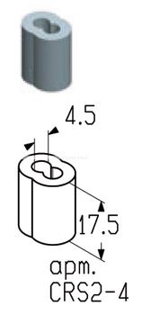 CRS2-4 -  svorka lanová lisovací pro lanko o průměru 4 mm