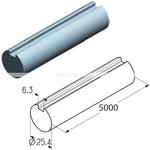TSS-5000 -  torzní hřídel - plná s drážkou pr. 25,4 mm