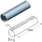 TSS-4500 -  torzní hřídel - plná s drážkou pr. 25,4 mm