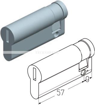 C-9/57 -  cylindrická vložka 9/57 mm do zámku RLI0103 k vratům PV45