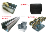 SET L9/N EXTRA - set pro výrobu samonosné brány: 9 m PROFIL L EXTRA, 2x VOZIK L/NYL, KOLO L, KAPSA SET L9/N EXTRA - set pro výrobu samonosné brány: 9 m PROFIL L EXTRA, 2x VOZIK L/NYL, KOLO L, KAPSA