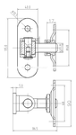 PASSD18 -  Panty brány, M18, ZN, stavitelné s montážní deskou a konzolou, šroubovací