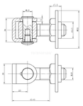 PAVM20.SS -  panty brány, M20, nerez, stavitelné s konzolou a varnou maticí