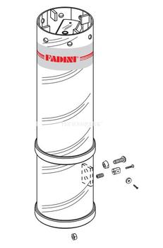 228166 -  zásuvný nerezový válec pr. 200 mm, délka 800 mm s 8 dírami pro LED osvětlení pro VIGILO 22