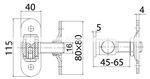 PASSD16.SS -  Panty brány, M16, nerez, stavitelné s montážní deskou a konzolou, šroubovací