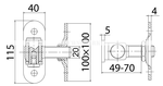 PASSD20.SS -  Panty brány, M20, nerez, stavitelné s montážní deskou a konzolou, šroubovací