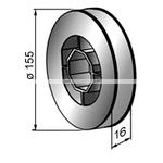 1090401 - TP155: posuvná PVC kladka pro hřídel 40 a 60 1090401 - TP155: posuvná PVC kladka pro hřídel 40 a 60