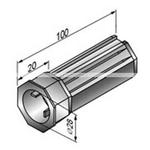 1110200 -  KU40: PVC koncovka hřídele pro kuličkové ložisko d=28 a hřídel 40